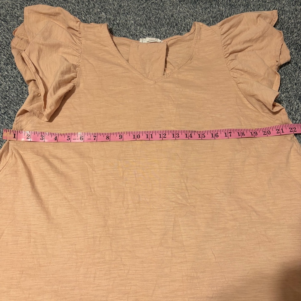 Love Riche Soft Peach Ruffle Sleeve Top - Picture 5 of 10